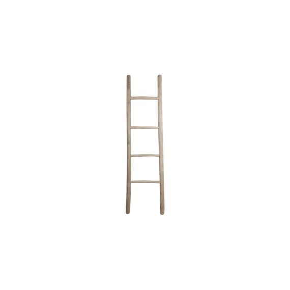 Decoratieve Ladder Miring Teak 35/45x5x150Cm Naturel