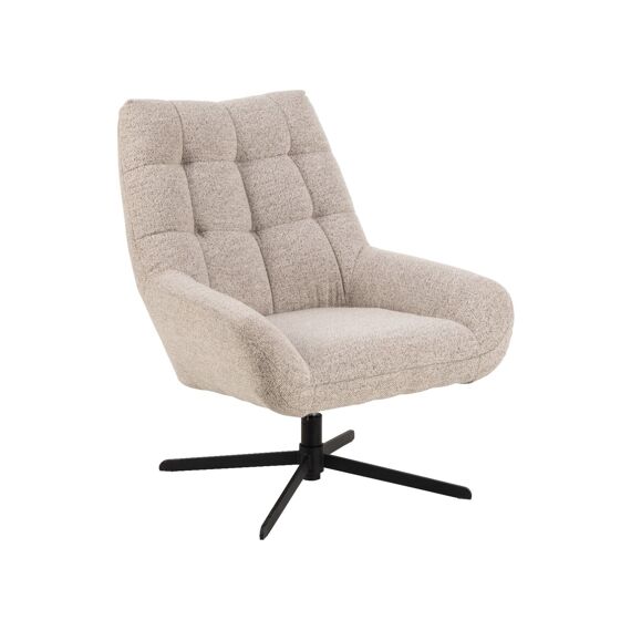 Paris Resting Chair Beige Stof Zwart Metalen Voet 73X82X88Cm