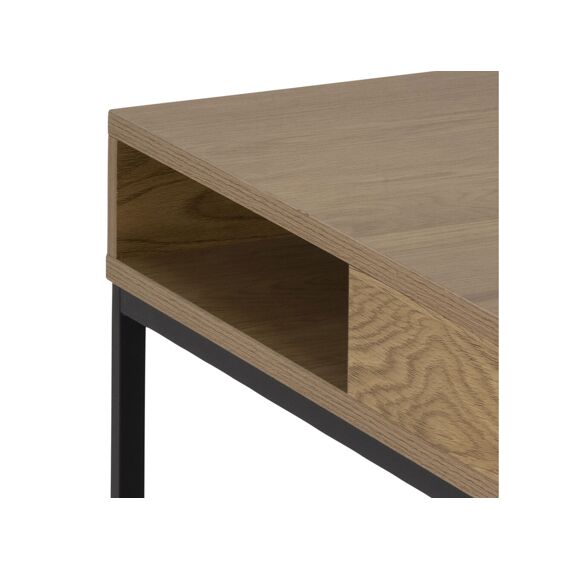 Willford Coffee Table Wild Oak Metaal Zwart Frame 80X80X40Cm