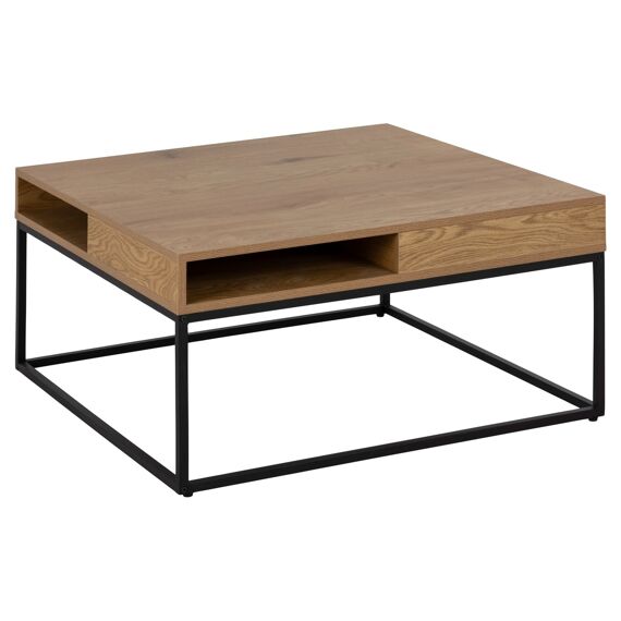 Willford Coffee Table Wild Oak Metaal Zwart Frame 80X80X40Cm