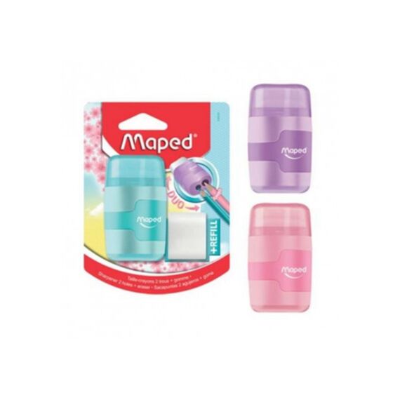 Maped Slijper/Gom Connect Pastel 2 Gaten Assortiment