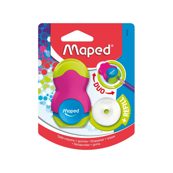 Maped Slijper/Gum Loopy Soft Touch Assortiment