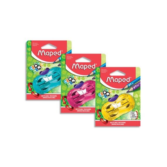 Maped Slijper Croc Croc Twist 2 Gaten Assortie Assortiment