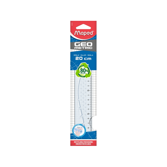 Maped Lat Geometric Pvc Transparant 20Cm