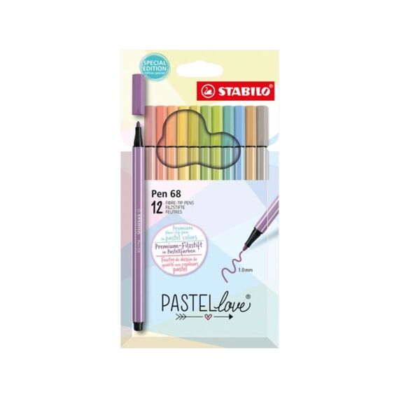 Stabilo Pen 68 Vilstiften Pastel 12 Stuks