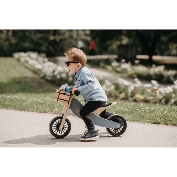 Kinderfeets Tiny Tot Plus Houten Loopfiets En Driewieler 2 In 1 Slate Blue