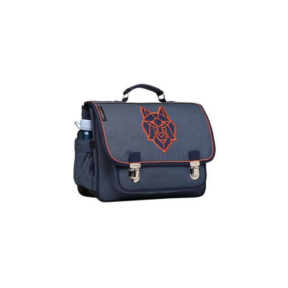 Caramel Et Cie Schooltas Medium Wolf Blauw