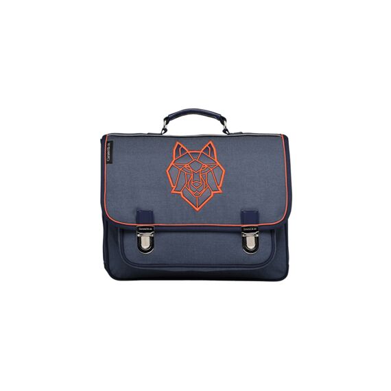 Caramel Et Cie Schooltas Medium Wolf Blauw