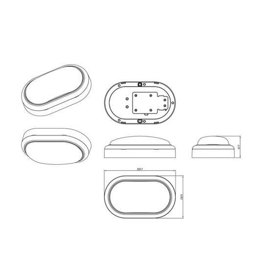 Projectline Wall Mount Ovaal 1400Lm 4000K