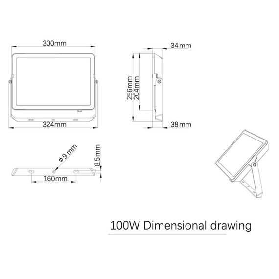 Projectline Floodlight 100W 3000K