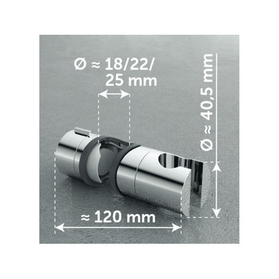 Handdouchehouder Voor Douchestang  18x22x25mm - Chroom