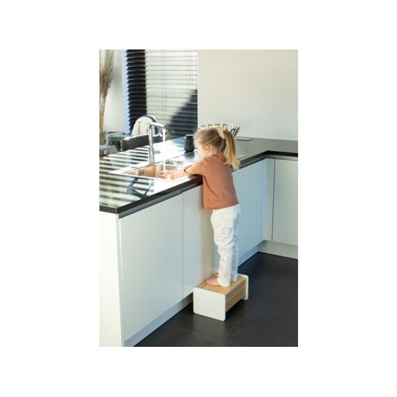 Childhome Houten Opbergtrapje 2 In 1 Wit/Naturel