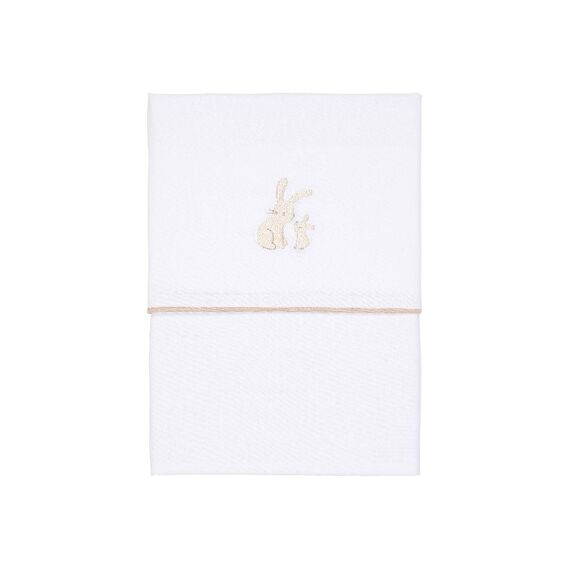 Little Dutch Newborn Naturals Wieglaken 70X100Cm Baby Bunny Geborduurd