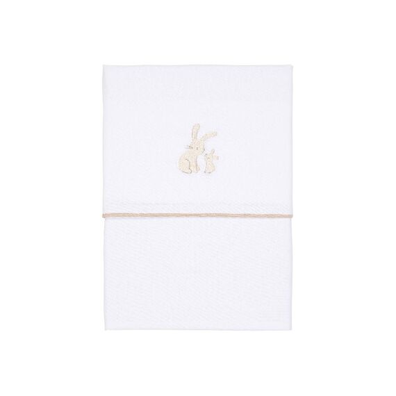 Little Dutch Newborn Naturals Wieglaken 70X100Cm Baby Bunny Geborduurd