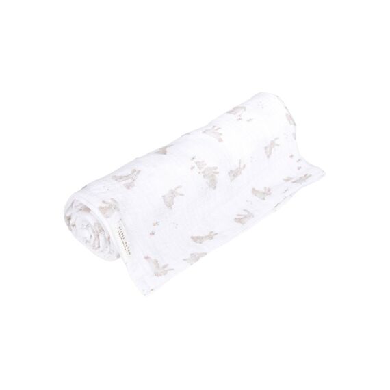 Little Dutch Newborn Naturals Swaddle Doek Hydrofiel 120X120Cm Baby Bunny