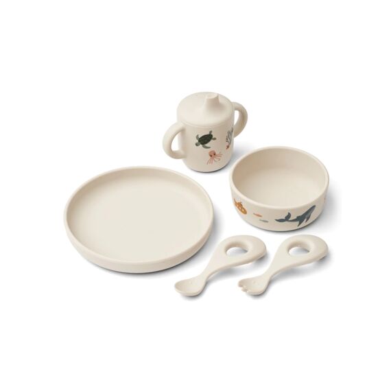Liewood Ryle Printed Eetset Sea Creature/Sandy