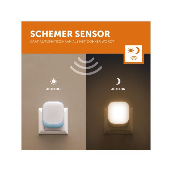 Zazu Automatisch Led Nachtlampje Met Sensor Blauw