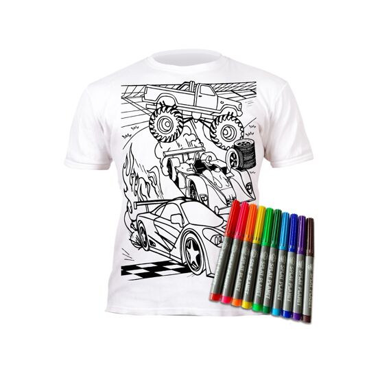 T-Shirt Om In Te Kleuren Autos 3-4