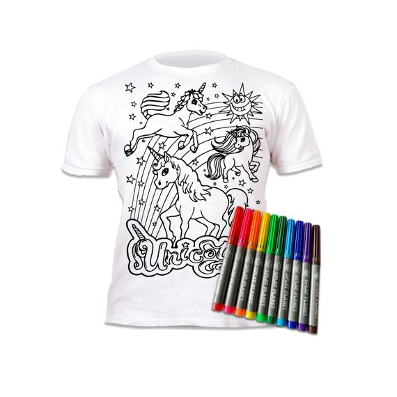 T-Shirt Om In Te Kleuren Eenhoorn 5-6