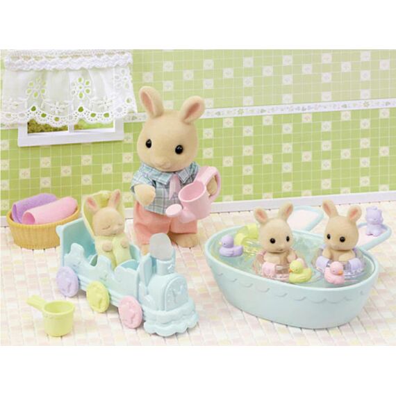 Sylvanian Families Drieling Baby Crème Konijn Badspeelset