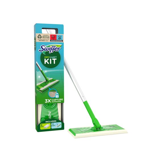 Swiffer Floor Starterkit Met Navulling Droog 9St + Nat 3St