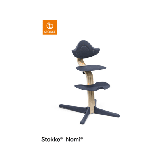 Stokke Nomi Eetstoel Natural Navy (oak Top/beech Core)