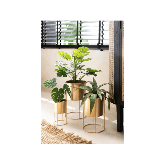 J-Line Bloempot Op Voet S Goud 18,5 Cm Hoog