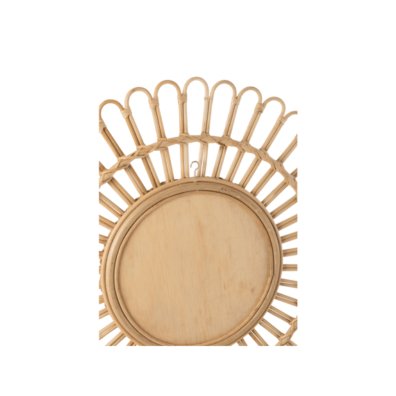 J-Line Spiegel Ellen Rond Rotan Natuur 60X60X4Cm