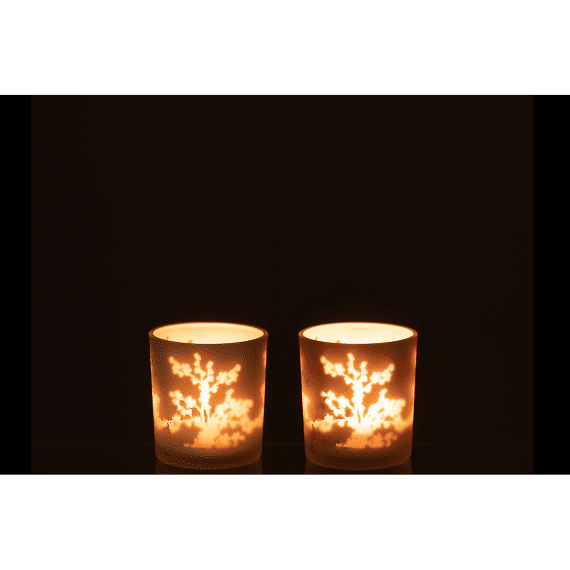 J-Line Theelichthouder Sakura Assortiment 7,5X8Cm Assortiment Prijs Per Stuk