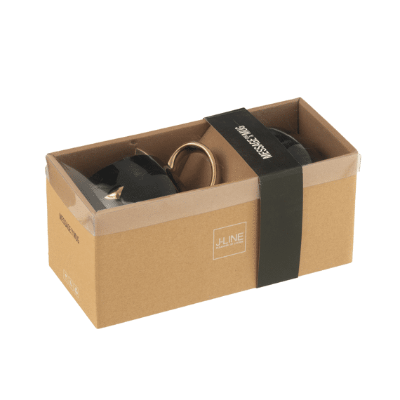 J-Line Kop Set Kat Zwart/Goud 2St