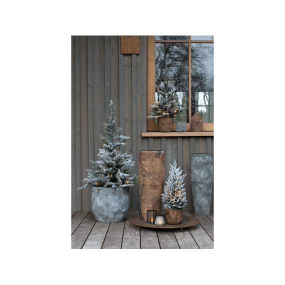 J-Line Bloempot Ruw Metaal Bruin S 13X13.5Cm