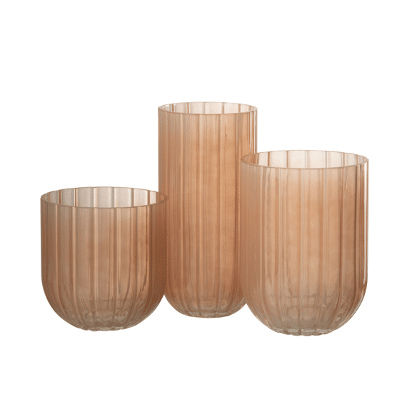 J-Line Vaas Glas Yoni Small Peche 15X15Cm