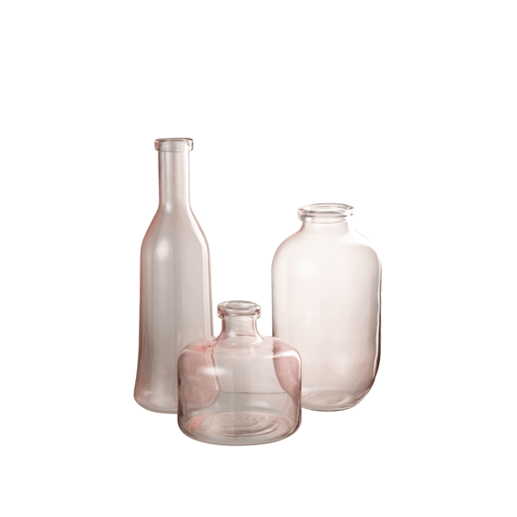 J-Line Vaas Glas Bruni Large Lichtroze 35Cm