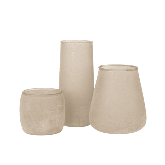 J-Line Vaas Glas Poeder Roze 10X23Cm