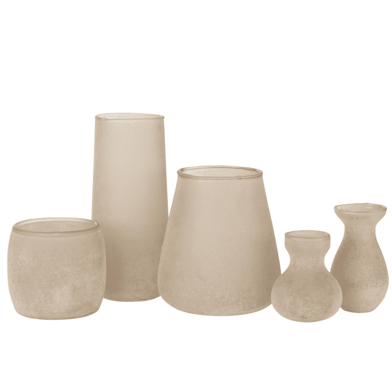 J-Line Vaas Glas Poeder Roze 10X23Cm