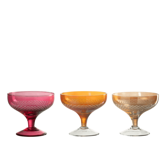J-Line Drinkglas Rond Op Voet Goud