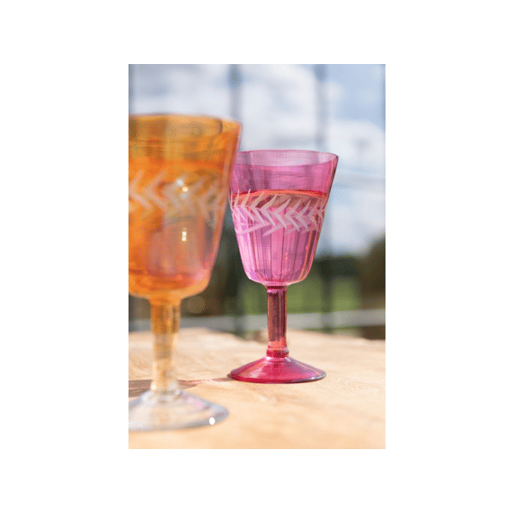 J-line Drinkglas Op Voet Rood Assortiment