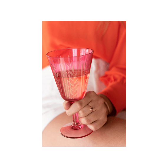 J-line Drinkglas Op Voet Rood Assortiment