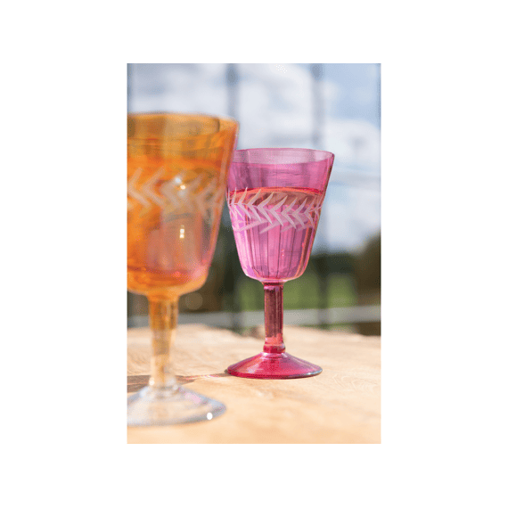 J-line Drinkglas Op Voet Rood Assortiment