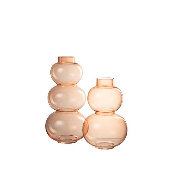 J-Line Vaas Glas 3 Bollen Large Oranje 36Cm