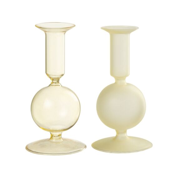 J-Line Kaarsenhouder Glas 8X15Cm Assortiment