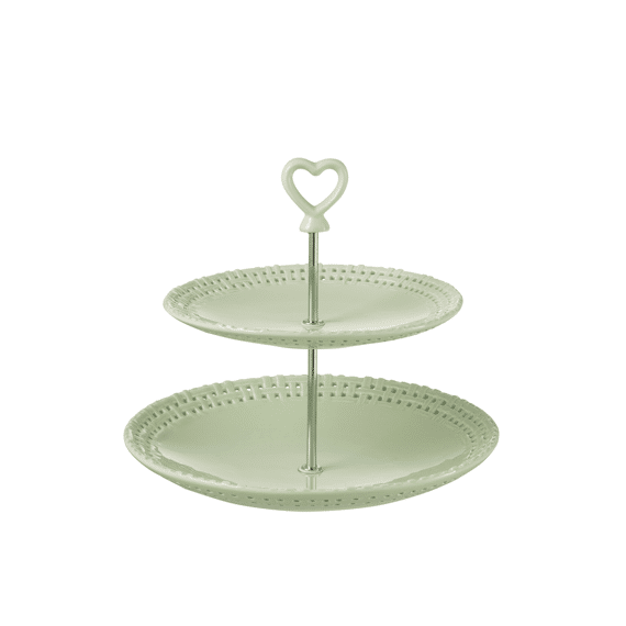 J-Line Etagere 2Niveau'S Groen 25,5X25,5X23Cm