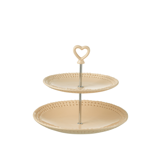 J-Line Etagere 2Niveau'S Perzik 25,5X25,5X23Cm