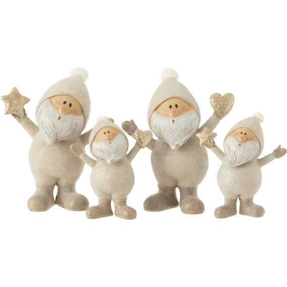 J-Line Decoratie Figuur Kerstman Small 10X4X11,5Cm Assortiment Prijs Per Stuk