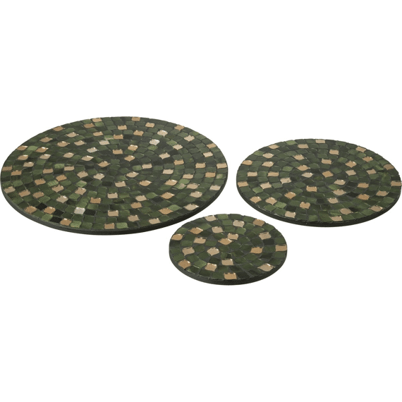 J-Line Plateau Mozaiek Groen Medium 20Cm