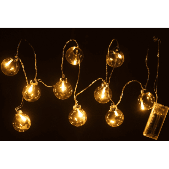 J-Line Led Lichtslinger Met 10 Ballen Geel 165Cm