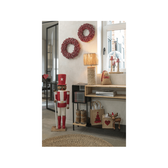 J-Line Jute Zak Met Kerstboom 23X12X26Cm Assortiment Prijs Per Stuk