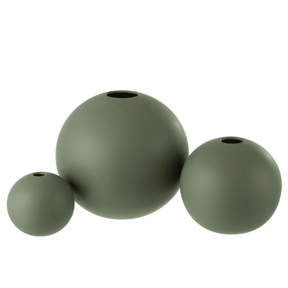 J-Line Vaas Bol Keramiek Groen M 18X17Cm