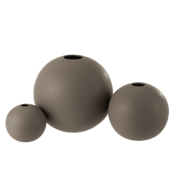 J-Line Vaas Bol Keramiek Grijs M 18X17Cm