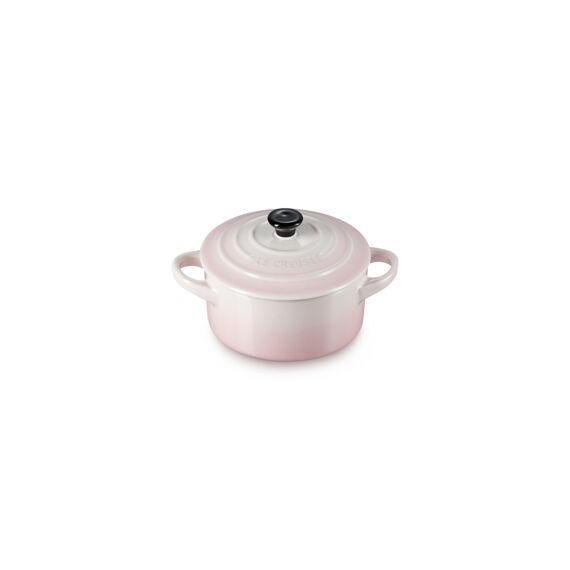 Le Creuset Mini Stoofpan Rond Classic Sw 10Cm Shell Pink Zwarte Knop